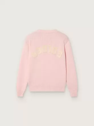 Jersey unisex rosa acanalado Golden para niños con el logotipo Golden en la espalda Jersey unisex rosa acanalado Golden para niños con el logotipo Golden en la espalda
