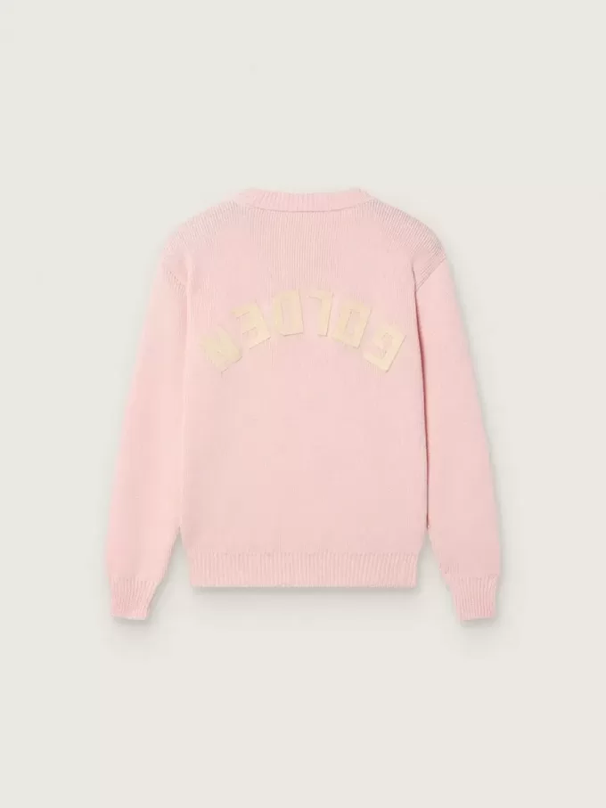 Jersey unisex rosa acanalado Golden para niños con el logotipo Golden en la espalda Jersey unisex rosa acanalado Golden para niños con el logotipo Golden en la espalda