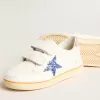 Junior Ball Star con estrella azul brillante y lengüeta trasera de ante beige Junior Ball Star con estrella azul brillante y lengüeta trasera de ante beige