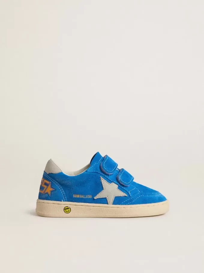 Junior Ball Star en ante azul claro con estrella y lengüeta en el talón de nubuck gris Junior Ball Star en ante azul claro con estrella y lengüeta en el talón de nubuck gris