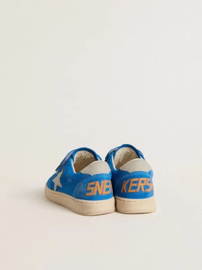 Junior Ball Star en ante azul claro con estrella y lengüeta en el talón de nubuck gris Junior Ball Star en ante azul claro con estrella y lengüeta en el talón de nubuck gris