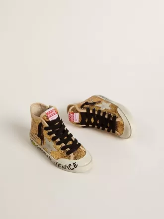 Junior Francy Penstar con lentejuelas doradas y estrella de ante gris hielo Junior Francy Penstar con lentejuelas doradas y estrella de ante gris hielo