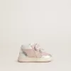 Junior June en piel rosa con inserciones de piel metalizada y estrella de ante Junior June en piel rosa con inserciones de piel metalizada y estrella de ante