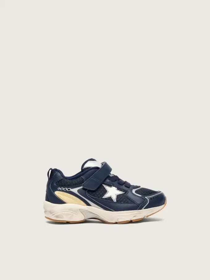 Junior Lightstar en piel azul y malla con estrella de piel gris Junior Lightstar en piel azul y malla con estrella de piel gris