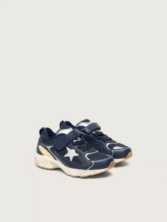 Junior Lightstar en piel azul y malla con estrella de piel gris