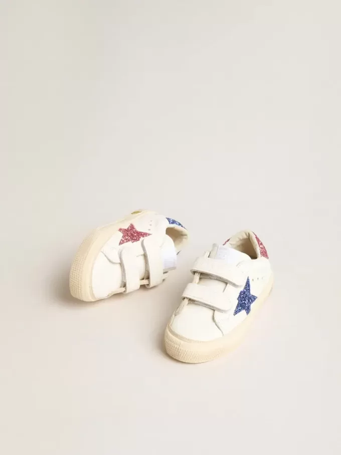 Junior May School en piel con estrella brillante y lengüeta en el talón Junior May School en piel con estrella brillante y lengüeta en el talón