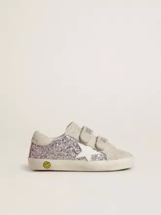 Junior Old School en plata y rosa brillante con estrella de cuero blanco Junior Old School en plata y rosa brillante con estrella de cuero blanco
