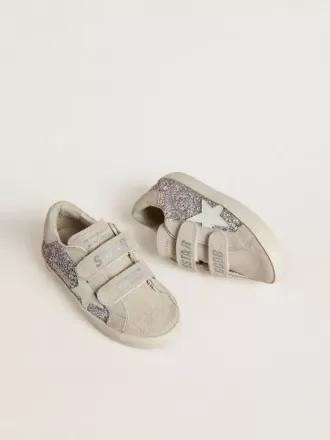 Junior Old School en plata y rosa brillante con estrella de cuero blanco Junior Old School en plata y rosa brillante con estrella de cuero blanco
