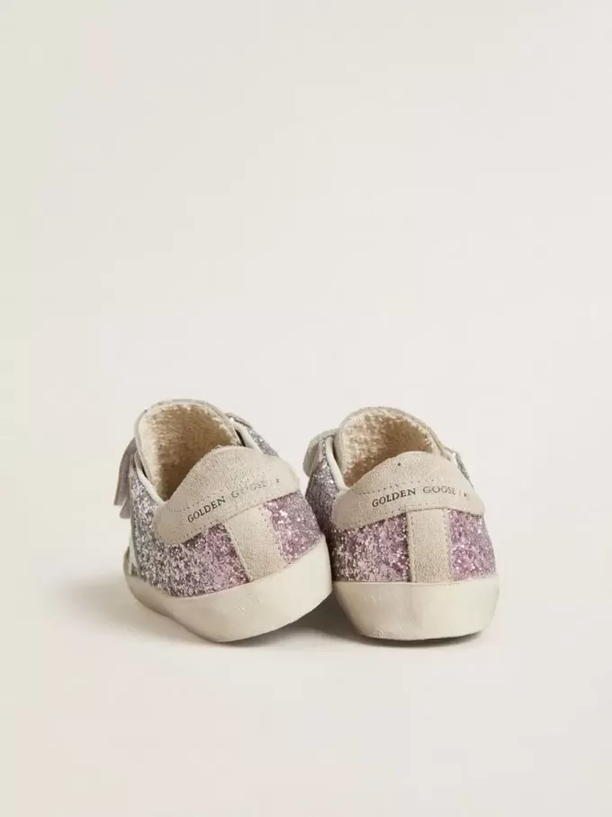 Junior Old School en plata y rosa brillante con estrella de cuero blanco Junior Old School en plata y rosa brillante con estrella de cuero blanco