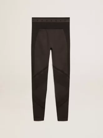 Leggings negros para mujer con costuras mixtas