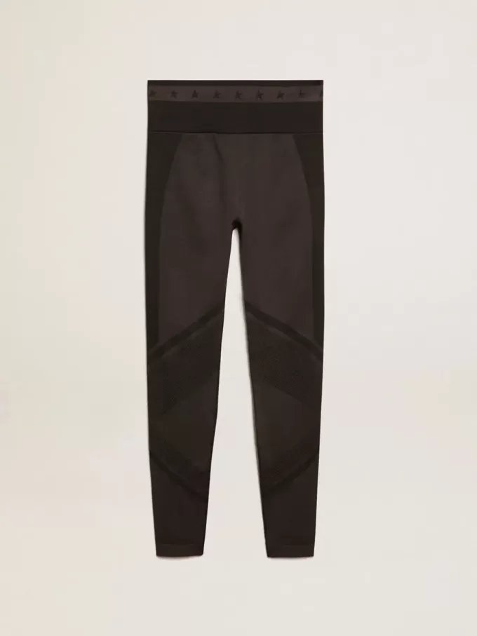 Leggings negros para mujer con costuras mixtas Leggings negros para mujer con costuras mixtas