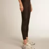 Leggings negros para mujer con costuras mixtas Leggings negros para mujer con costuras mixtas