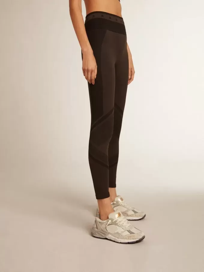 Leggings negros para mujer con costuras mixtas Leggings negros para mujer con costuras mixtas
