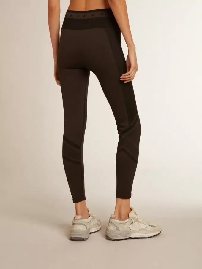 Leggings negros para mujer con costuras mixtas Leggings negros para mujer con costuras mixtas