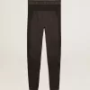 Leggings negros para mujer con costuras mixtas Leggings negros para mujer con costuras mixtas