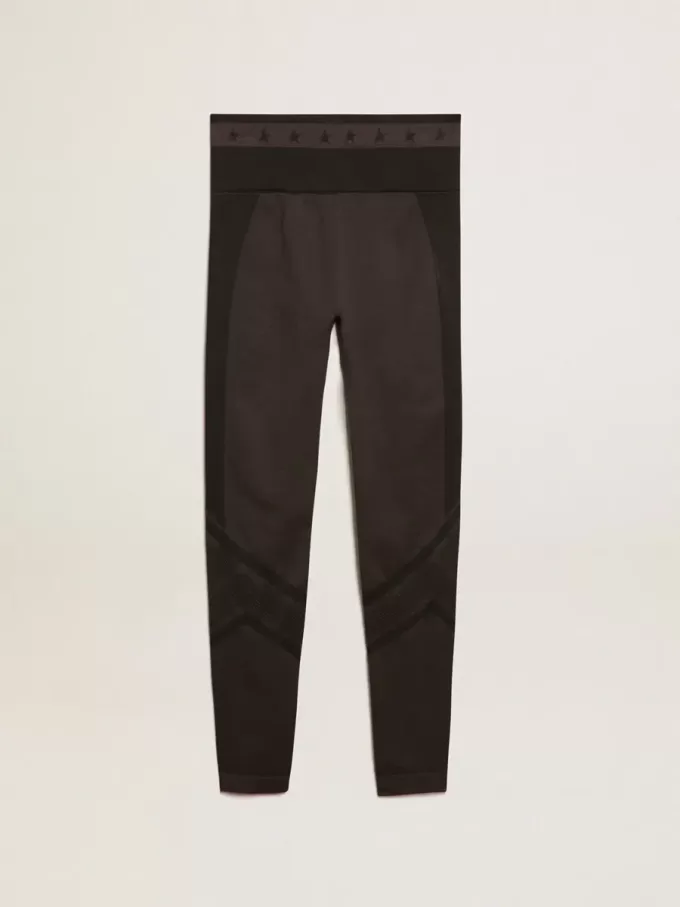 Leggings negros para mujer con costuras mixtas Leggings negros para mujer con costuras mixtas