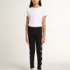 Leggings negros para niña con estrellas blancas en los laterales Leggings negros para niña con estrellas blancas en los laterales
