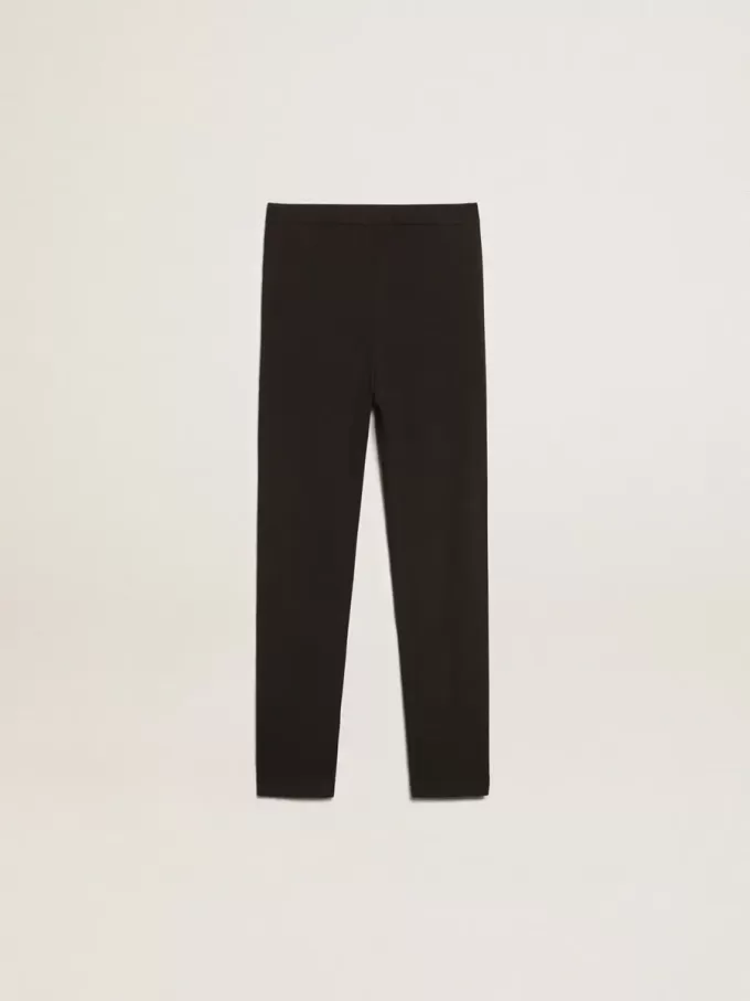 Leggings negros para niña con estrellas blancas en los laterales Leggings negros para niña con estrellas blancas en los laterales