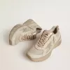 Lightstar para hombre en piel gris paloma y malla con estrella de TPU beige Lightstar para hombre en piel gris paloma y malla con estrella de TPU beige