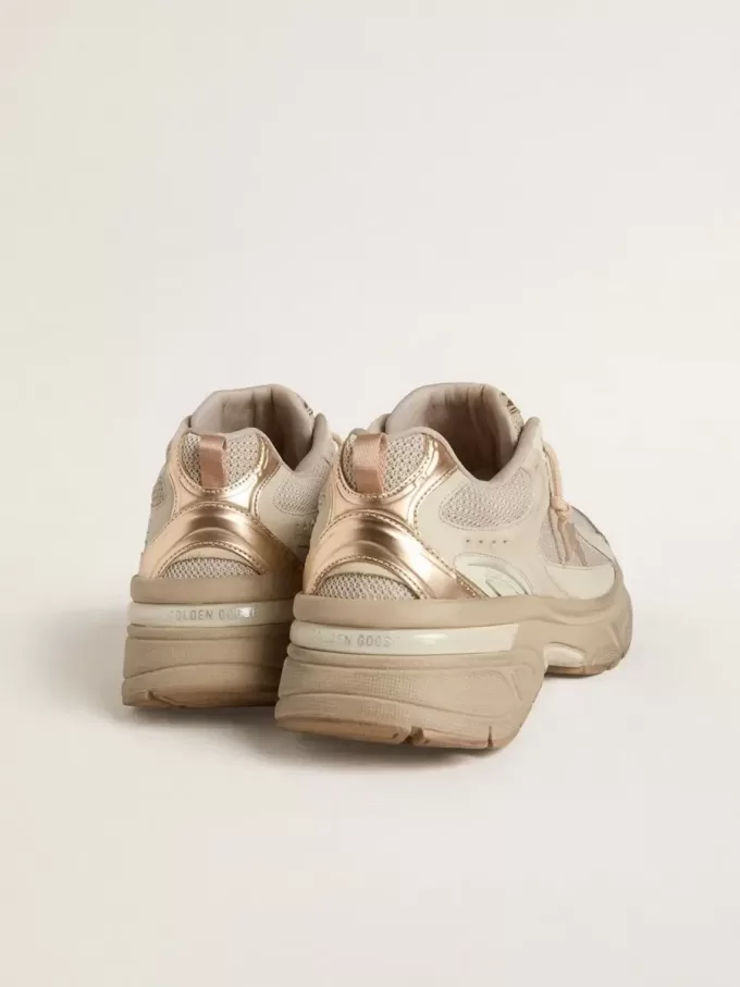 Lightstar para hombre en piel gris paloma y malla con estrella de TPU beige Lightstar para hombre en piel gris paloma y malla con estrella de TPU beige