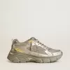 Lightstar para hombre en piel metalizada y malla plateada con estrella gris Lightstar para hombre en piel metalizada y malla plateada con estrella gris