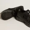 Lightstar para mujer con parte superior de cuero negro y malla y estrella negra Lightstar para mujer con parte superior de cuero negro y malla y estrella negra