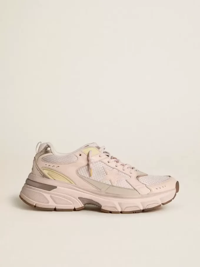 Lightstar para hombre con parte superior de piel rosa y malla y estrella rosa Lightstar para hombre con parte superior de piel rosa y malla y estrella rosa