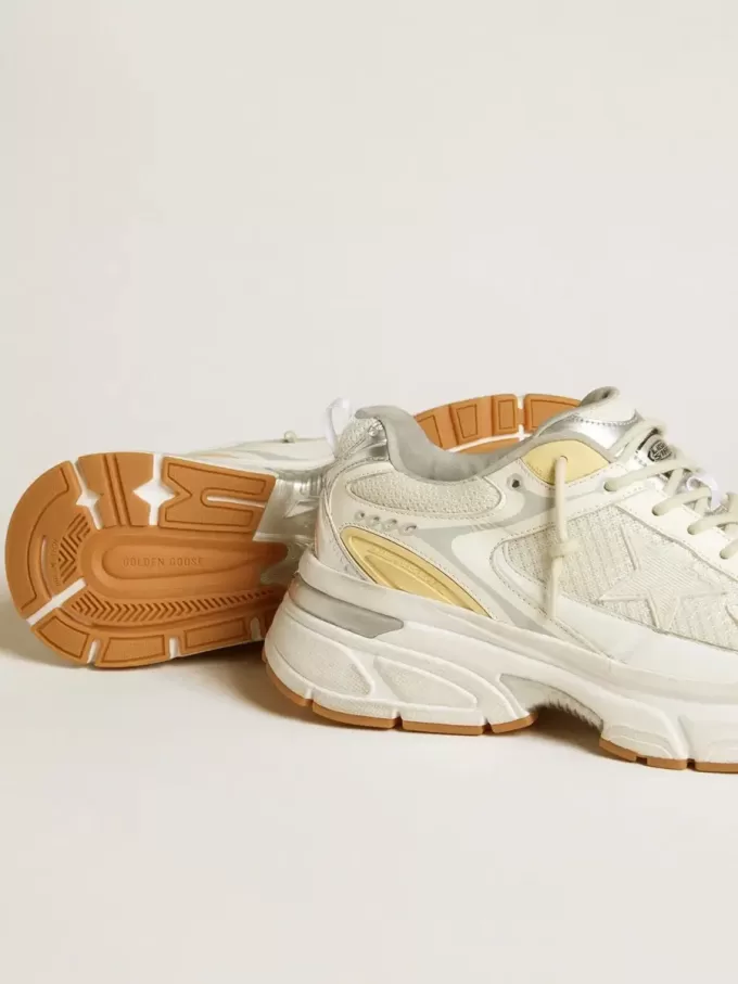 Lightstar para mujer en piel blanca y malla con estrella desgastada en blanco Lightstar para mujer en piel blanca y malla con estrella desgastada en blanco