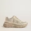 Lightstar para mujer en piel gris paloma y malla con estrella de TPU beige Lightstar para mujer en piel gris paloma y malla con estrella de TPU beige