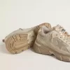 Lightstar para mujer en piel gris paloma y malla con estrella de TPU beige Lightstar para mujer en piel gris paloma y malla con estrella de TPU beige