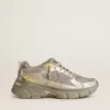 Lightstar para mujer en piel metalizada y malla plateada con estrella gris Lightstar para mujer en piel metalizada y malla plateada con estrella gris
