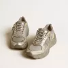 Lightstar para mujer en piel metalizada y malla plateada con estrella gris Lightstar para mujer en piel metalizada y malla plateada con estrella gris