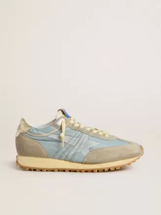Marathon para hombre con parte superior de nailon azul claro y estrella azul pastel