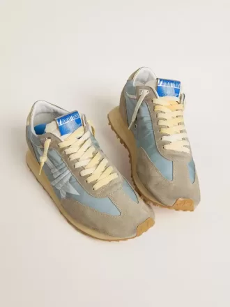 Marathon para hombre con parte superior de nailon azul claro y estrella azul pastel