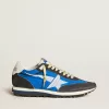 Marathon para hombre con parte superior de nailon azul y estrella blanca Marathon para hombre con parte superior de nailon azul y estrella blanca