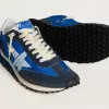 Marathon para hombre con parte superior de nailon azul y estrella blanca Marathon para hombre con parte superior de nailon azul y estrella blanca