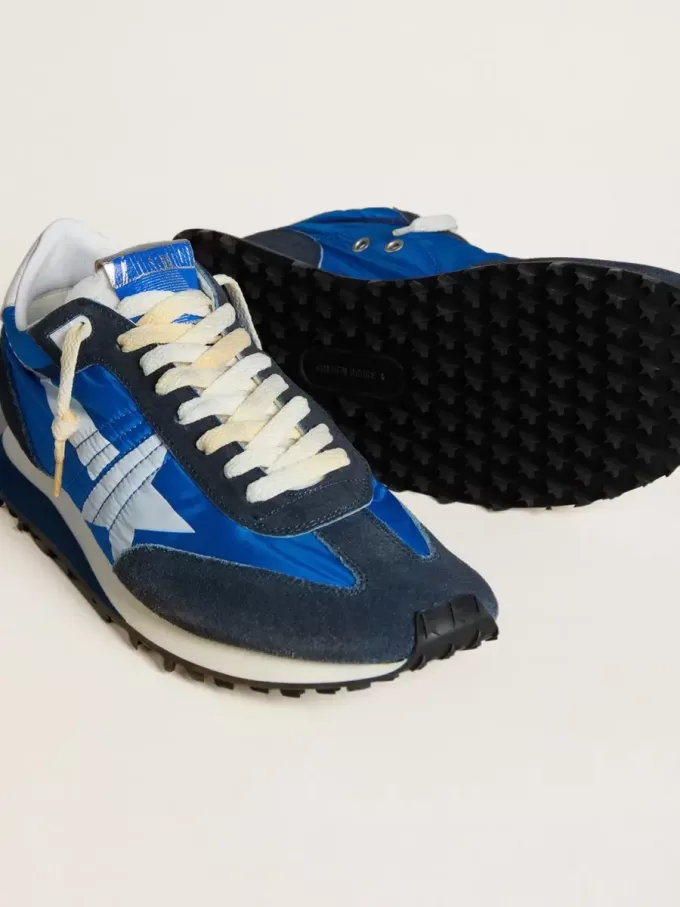 Marathon para hombre con parte superior de nailon azul y estrella blanca Marathon para hombre con parte superior de nailon azul y estrella blanca