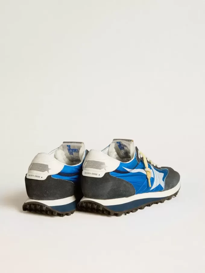 Marathon para hombre con parte superior de nailon azul y estrella blanca Marathon para hombre con parte superior de nailon azul y estrella blanca