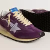 Marathon para hombre con parte superior de nailon morado y estrella blanca. Marathon para hombre con parte superior de nailon morado y estrella blanca.