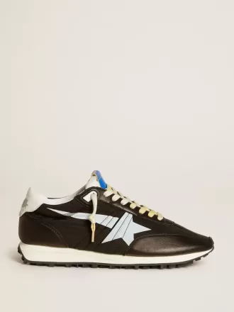 Marathon para hombre con parte superior de nailon negro y estrella blanca