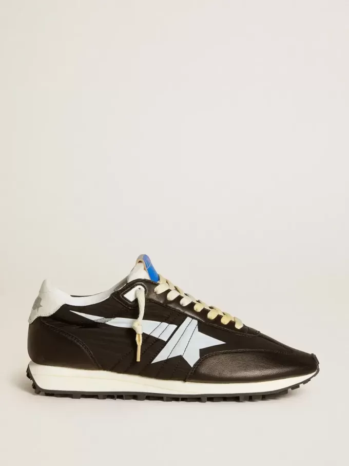 Marathon para hombre con parte superior de nailon negro y estrella blanca Marathon para hombre con parte superior de nailon negro y estrella blanca