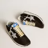 Marathon para hombre con parte superior de nailon negro y estrella blanca Marathon para hombre con parte superior de nailon negro y estrella blanca
