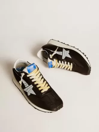 Marathon para hombre con parte superior de nailon negro y estrella blanca