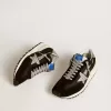 Marathon para hombre con parte superior de nailon ripstop negro y estrella plateada Marathon para hombre con parte superior de nailon ripstop negro y estrella plateada