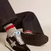 Marathon para hombre con parte superior de nailon ripstop negro y estrella plateada Marathon para hombre con parte superior de nailon ripstop negro y estrella plateada