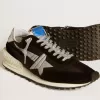 Marathon para hombre con parte superior de nailon ripstop negro y estrella plateada Marathon para hombre con parte superior de nailon ripstop negro y estrella plateada