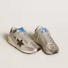 Marathon para hombre con parte superior de nailon ripstop plateado y estrella negra Marathon para hombre con parte superior de nailon ripstop plateado y estrella negra