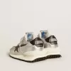 Marathon para hombre con parte superior de nailon ripstop plateado y estrella negra Marathon para hombre con parte superior de nailon ripstop plateado y estrella negra