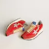 Marathon para hombre con parte superior de nailon rojo y estrella plateada Marathon para hombre con parte superior de nailon rojo y estrella plateada
