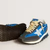 Marathon para mujer con parte superior de nailon azul y estrella blanca Marathon para mujer con parte superior de nailon azul y estrella blanca